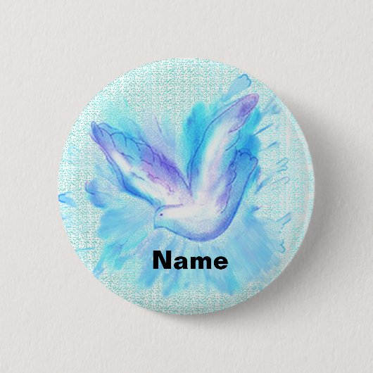 ドー飛んでいるブ結婚のピンボタン 缶バッジ (正面)