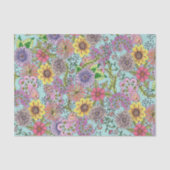 ドー鮮やかカラフルル春花模様 薄葉紙 (正面)