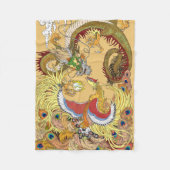 ド中国のラゴンとフェニックスのフリースブランケット フリースブランケット (正面)