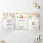 ド伝統的リインディアン花嫁オールインワン結婚ズ 三つ折り招待状 (内部)