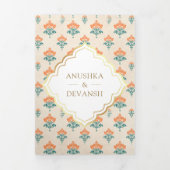 ド伝統的リインディアン花嫁オールインワン結婚ズ 三つ折り招待状 (カバー)