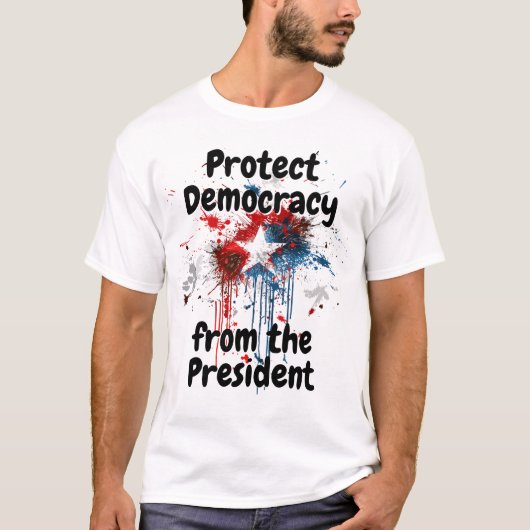 ド保護ルドンドトランプ大統領の民主主義 Tシャツ (正面)