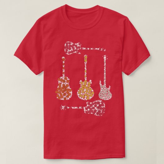 ド国際的ット日おもしろいヴィンテージギター・ポルカd tシャツ (デザイン正面)