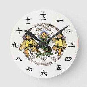 ド日本のラゴン時計,空のおもしろい ラウンド壁時計