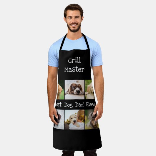 ド最高のッグパパが白黒のコラージュ写真を撮る エプロン (着用した状態)