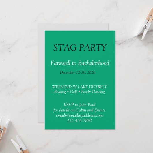 ド派手でスタイリッシュな独身最後の祭典 招待状 (正面/裏面インサイチュ)