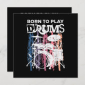 ド生まれラムにドラム音楽の音楽バンドのドラム サンキューカード (正面/裏面)