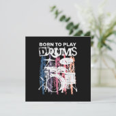 ド生まれラムにドラム音楽の音楽バンドのドラム サンキューカード (スタンド正面)