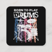 ド生まれラムにドラム音楽の音楽バンドのドラム スクエア名刺 (正面)