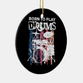 ド生まれラムにドラム音楽の音楽バンドのドラム セラミックオーナメント (右)