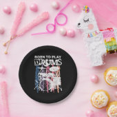 ド生まれラムにドラム音楽の音楽バンドのドラム ペーパープレート (パーティー)