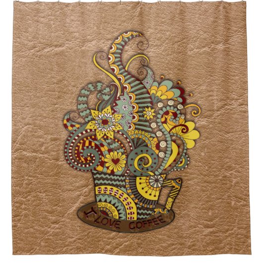 ド芸術的ードルスケッチ芸術 シャワーカーテン (正面)