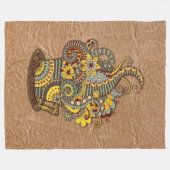 ド芸術的ードルスケッチ芸術 フリースブランケット (正面(横))