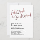 ド食べリンク&ビーバラ結婚した金ゴールド披露宴 招待状 (正面)