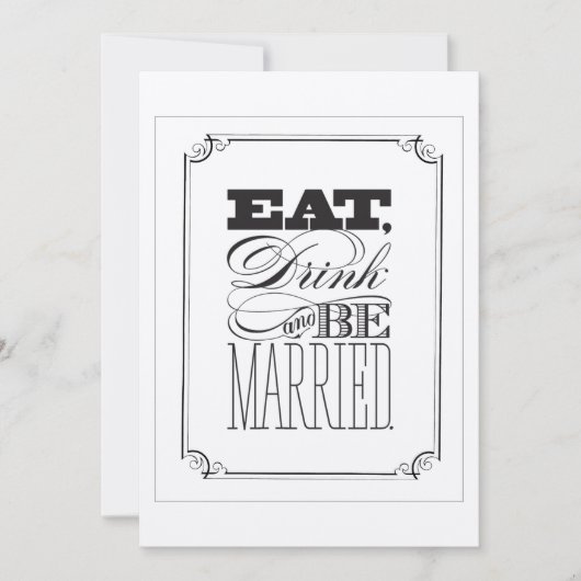 ド食べリンク&ビ結婚したー結婚式招待状 招待状 (正面)