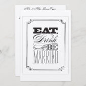 ド食べリンク&ビ結婚したー結婚式招待状 招待状 (正面/裏面)