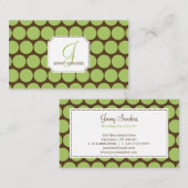 ド魅力的ット名刺-緑/茶 名刺 (正面/裏面)