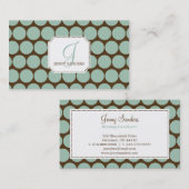 ド魅力的ット名刺-青/茶 名刺 (正面/裏面)