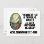 ド・モンテーニュ世界の文法問題 ポストカード (正面/裏面)