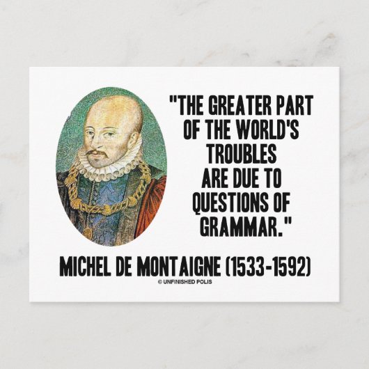 ド・モンテーニュ世界の文法問題 ポストカード (正面)