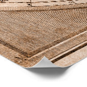 ド・リゼル世界地図の白黒バージョン ポスター (角)