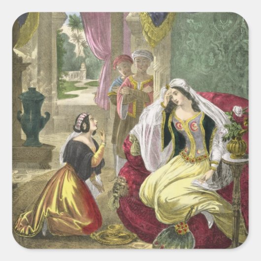 ナアマンのWiを待っていた捕虜のヘブライ人のメイド スクエアシール (正面)