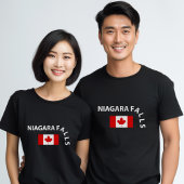 ナイアガおもしろいラ秋ウォーターフォールカナダ国旗ダーク Tシャツ