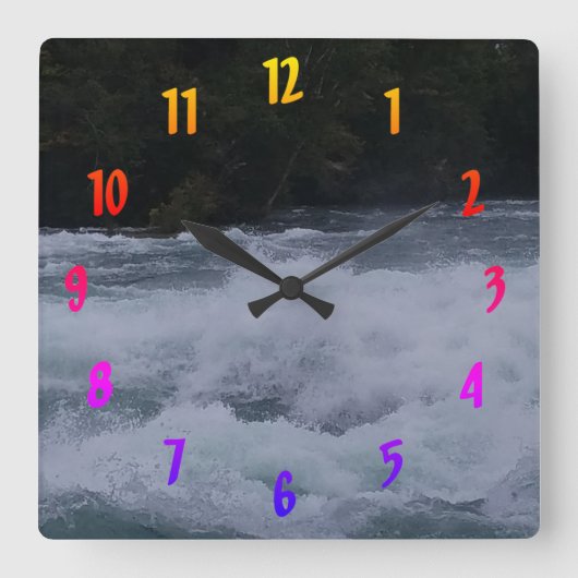 ナイアガラの恐ろしい海 スクエア壁時計 (正面)