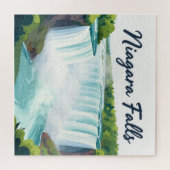 ナイアガラの滝の絵画的イラスト ジグソーパズル (横)