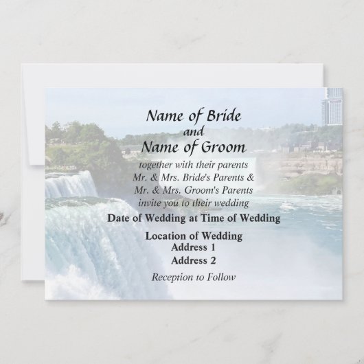 ナイアガラの滝（アメリカ側から） 招待状 (正面)