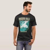 ナイアガラの滝 オンタリオ州 カナダ ビンテージ トラベルポスター Tシャツ (正面フル)