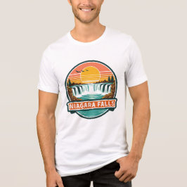 ナイアガラの滝 カナダ レトロデザイン トライブレンドTシャツ