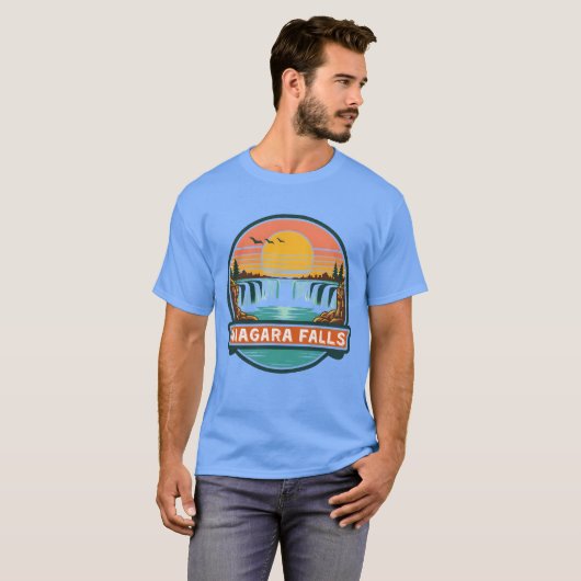 ナイアガラの滝 カナダ レトロデザイン  Tシャツ (正面フル)