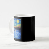 ナイアガラの滝 - ゴッホ風 - 星空 コーヒーマグカップ (正面左)