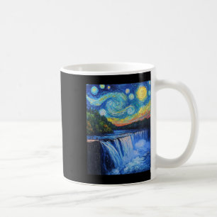 ナイアガラの滝 - ゴッホ風 - 星空 コーヒーマグカップ