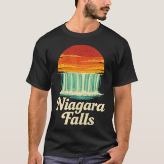 ナイアガラの滝 レトロサンセット Tシャツ