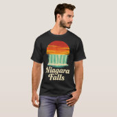 ナイアガラの滝 レトロサンセット Tシャツ (正面フル)