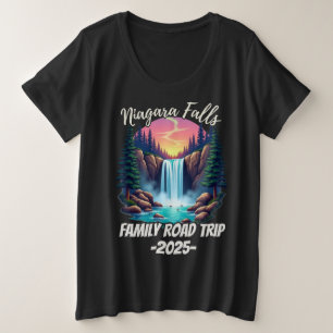 ナイアガラの滝 ロードトリップ 家族旅行 旅行 男性 プラスサイズTシャツ