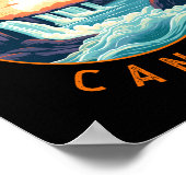 ナイアガラフォールズ カナダ レトロダメージ サークル ポスター (角)