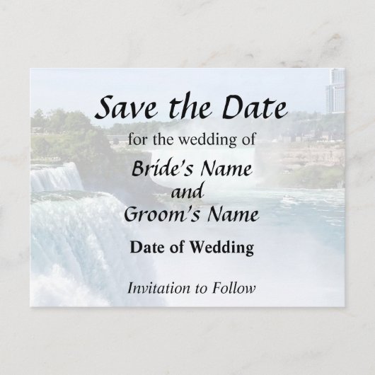 ナイアガラフォールズ（ニューヨーク州）- アメリカ側からの眺め 案内ポストカード (正面)