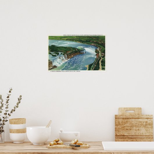 ナイアガラ全域の空中表示滝2 ポスター (キッチン)