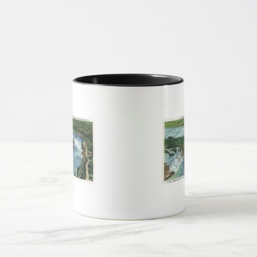 ナイアガラ全域の空中表示滝2 マグカップ (中央)