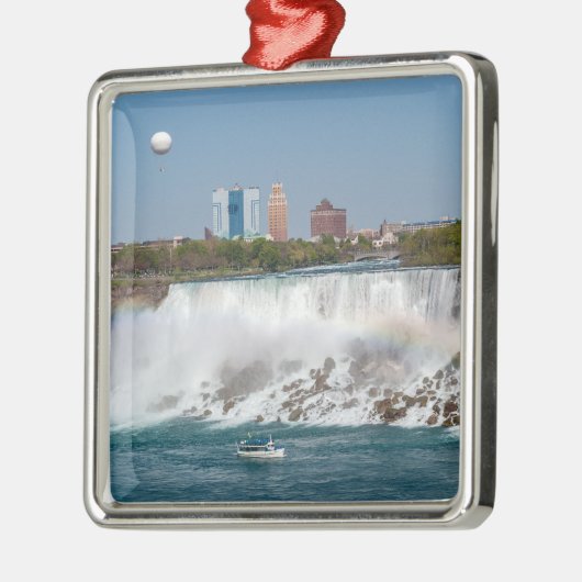 ナイアガラ滝のボートとアメリカの滝 メタルオーナメント (左)