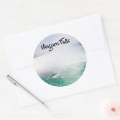 ナイアガラ滝のボートと馬蹄型滝 ラウンドシール (封筒)