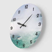 ナイアガラ滝のボートと馬蹄型滝 ラージ壁時計 (傾斜)