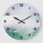 ナイアガラ滝のボートと馬蹄型滝 ラージ壁時計 (正面)