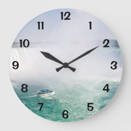 ナイアガラ滝のボートと馬蹄型滝 ラージ壁時計