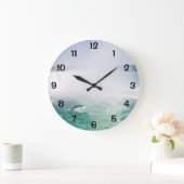 ナイアガラ滝のボートと馬蹄型滝 ラージ壁時計 (ホーム)