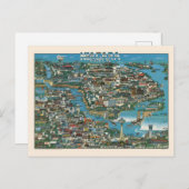 ナイアガラ滝の地図 ポストカード (正面/裏面)