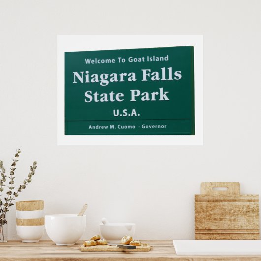 ナイアガラ滝ウェルカムサイン ポスター (キッチン)